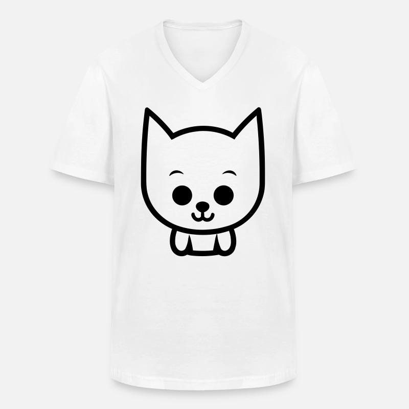 Fuchs - Männer-T-Shirt mit V-Ausschnitt - Weiß