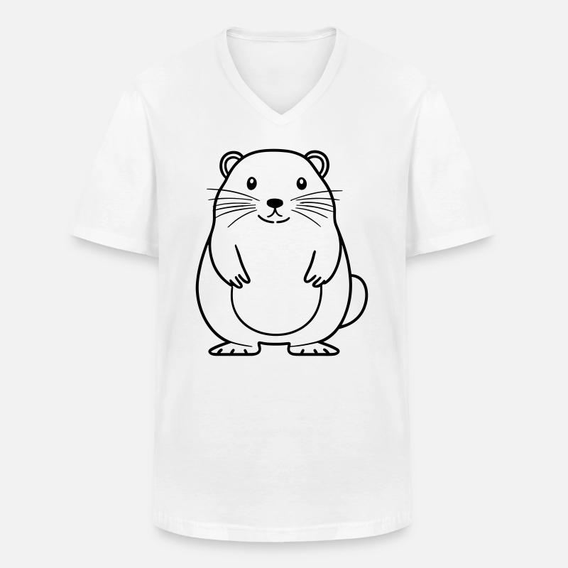 Murmeltier - Männer-T-Shirt mit V-Ausschnitt - Weiß