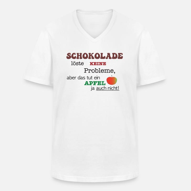 Schokolade Apfel - Männer-T-Shirt mit V-Ausschnitt - Weiß