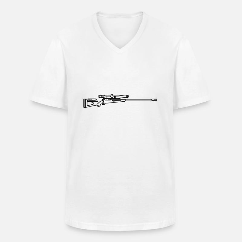 Scharfschützen-Schrotflinte - Männer-T-Shirt mit V-Ausschnitt - Weiß