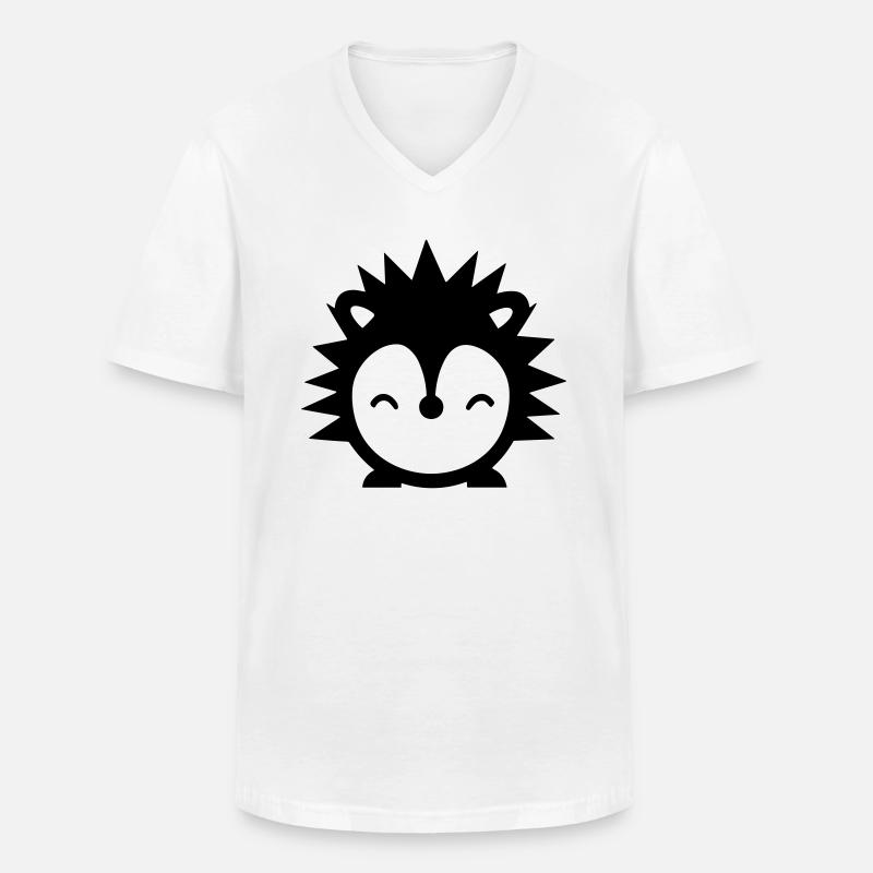 Igel - Männer-T-Shirt mit V-Ausschnitt - Weiß