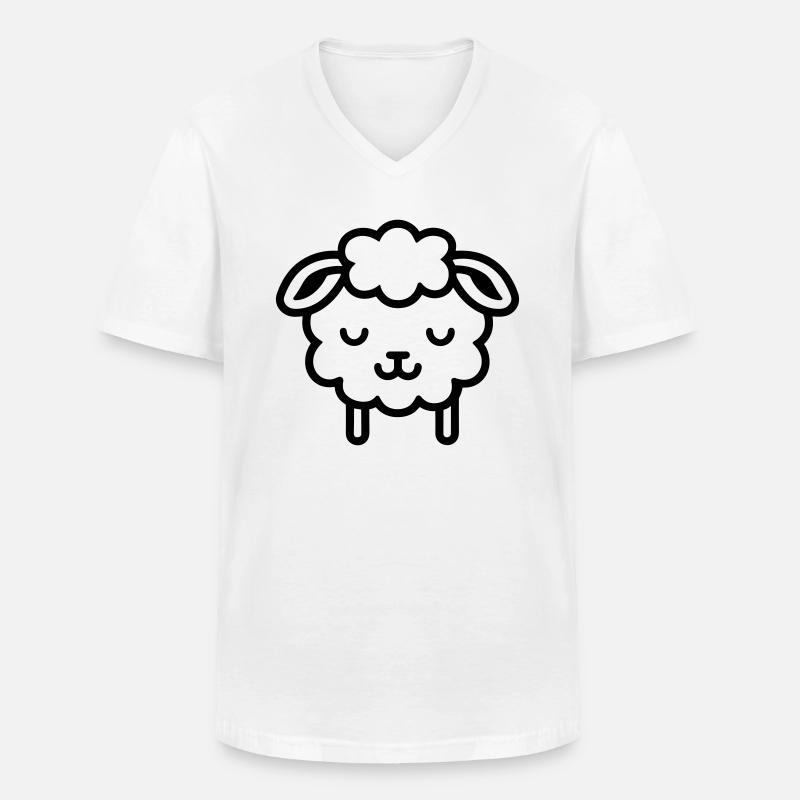 Schaf - Männer-T-Shirt mit V-Ausschnitt - Weiß