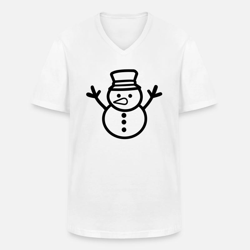 Schneemann - Männer-T-Shirt mit V-Ausschnitt - Weiß