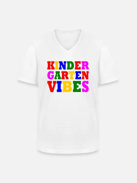kindergarten vibes - Men's V-Neck T-Shirt - white