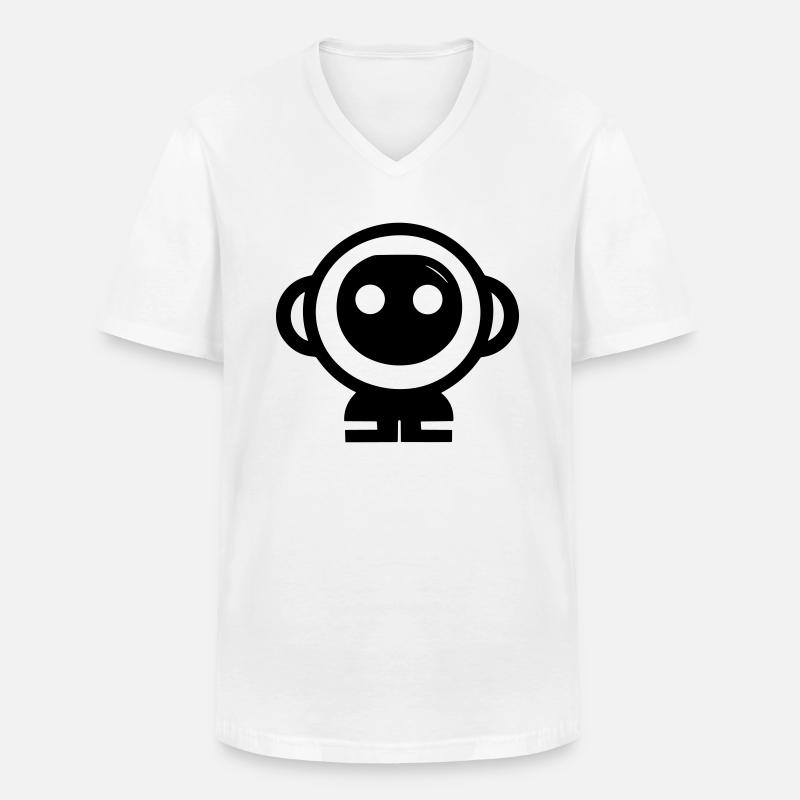 Kleiner Roboter - Männer-T-Shirt mit V-Ausschnitt - Weiß