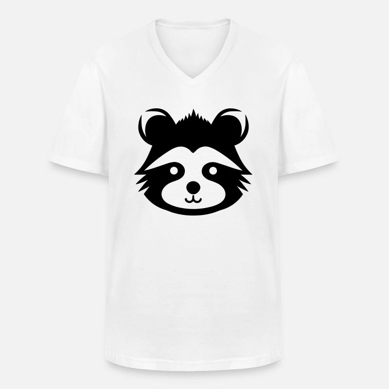 Panda-Kopf - Männer-T-Shirt mit V-Ausschnitt - Weiß