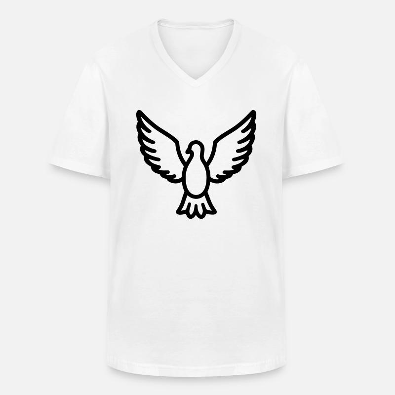 Taube - Männer-T-Shirt mit V-Ausschnitt - Weiß