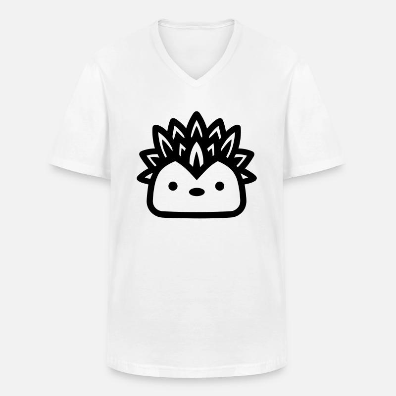 Igel - Männer-T-Shirt mit V-Ausschnitt - Weiß