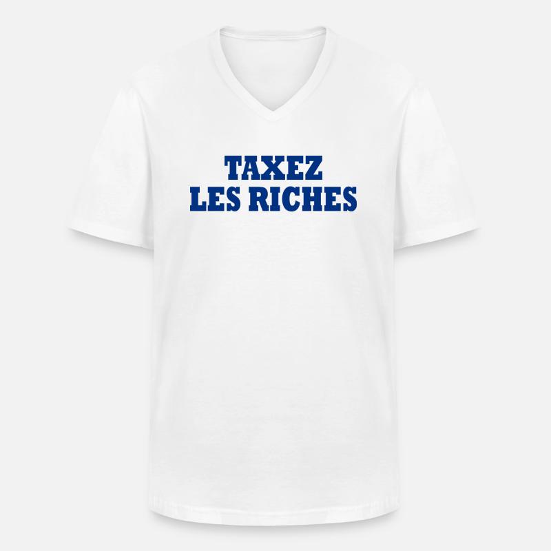 Besteuerung der Reichen - Männer-T-Shirt mit V-Ausschnitt - Weiß