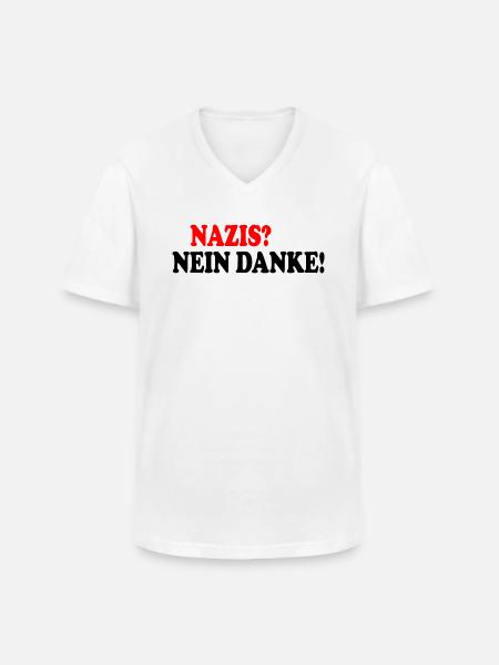 Nazis nein danke - Männer-T-Shirt mit V-Ausschnitt - Weiß