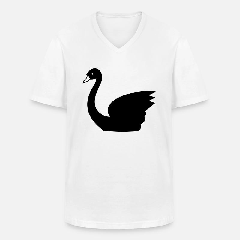 Schwan - Männer-T-Shirt mit V-Ausschnitt - Weiß