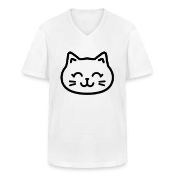 kitten - Men's V-Neck T-Shirt - white - Front - AI Model Male 185 light (185cm)