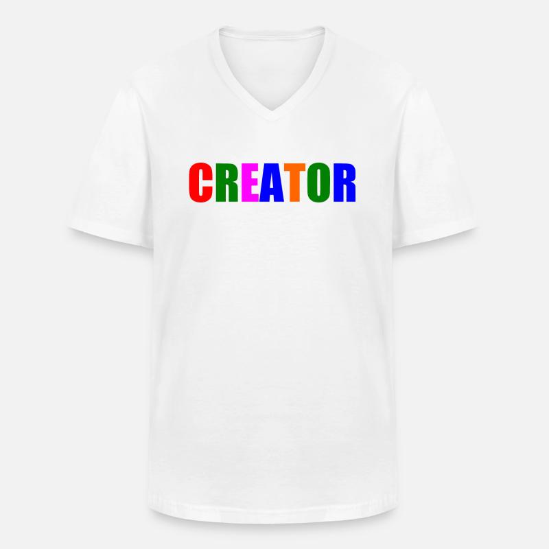 Creator - Männer-T-Shirt mit V-Ausschnitt - Weiß