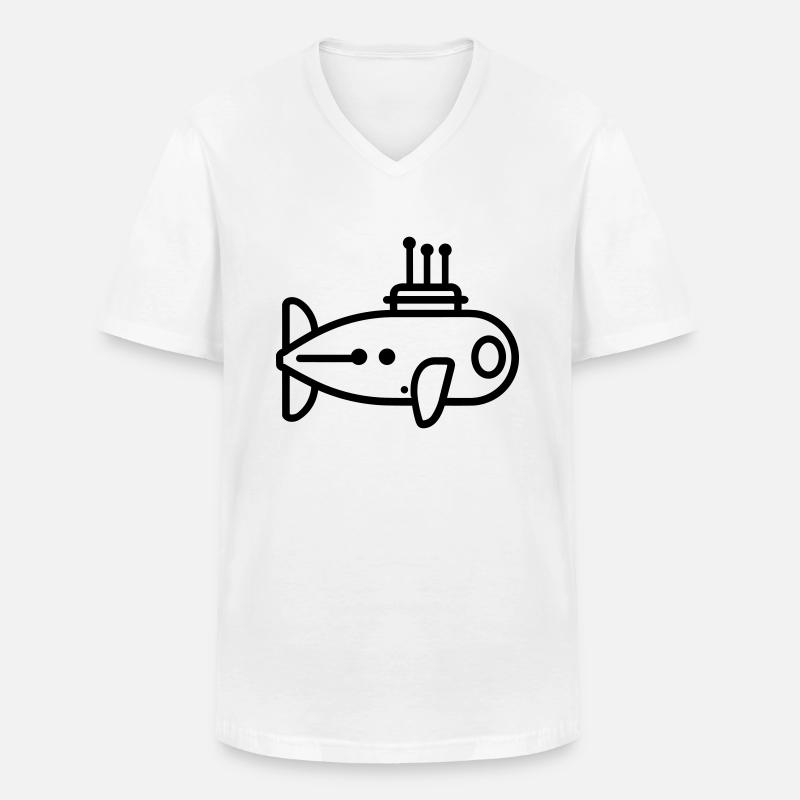 U-Boot-Boot - Männer-T-Shirt mit V-Ausschnitt - Weiß