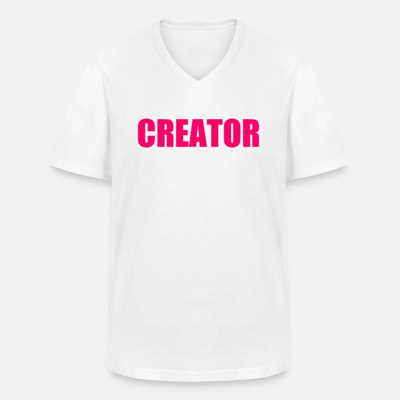 Creator - Männer-T-Shirt mit V-Ausschnitt - Weiß