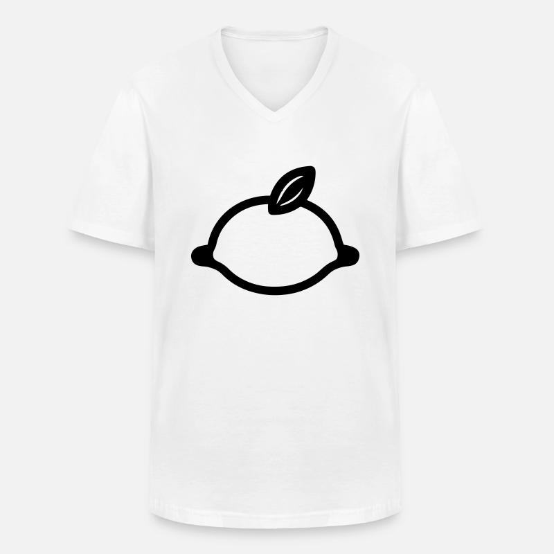 Zitrone - Männer-T-Shirt mit V-Ausschnitt - Weiß