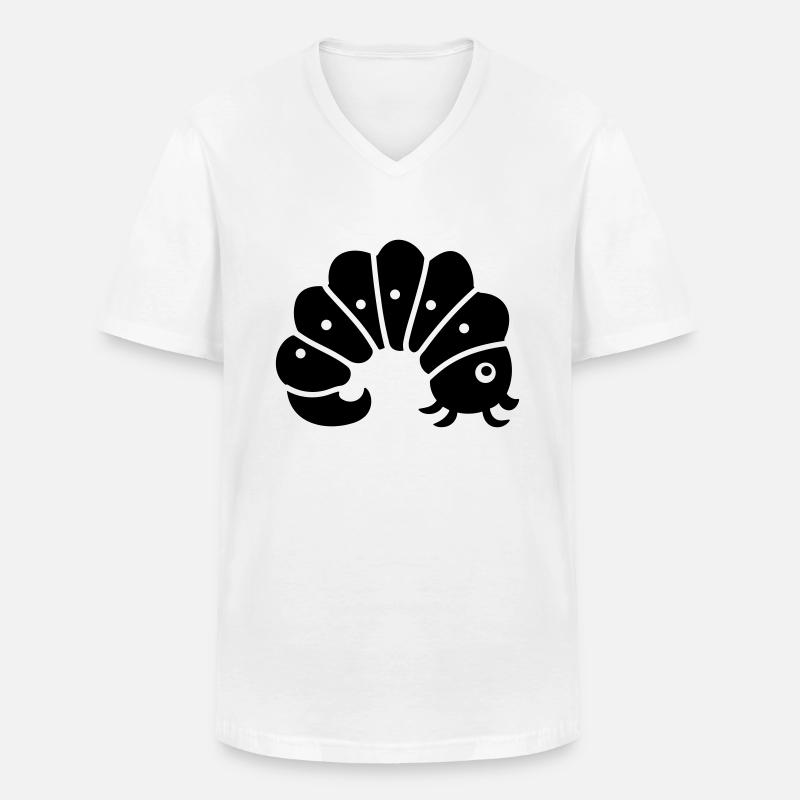 Raupe - Männer-T-Shirt mit V-Ausschnitt - Weiß