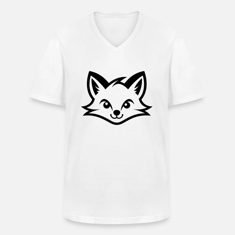 Fuchs - Männer-T-Shirt mit V-Ausschnitt - Weiß