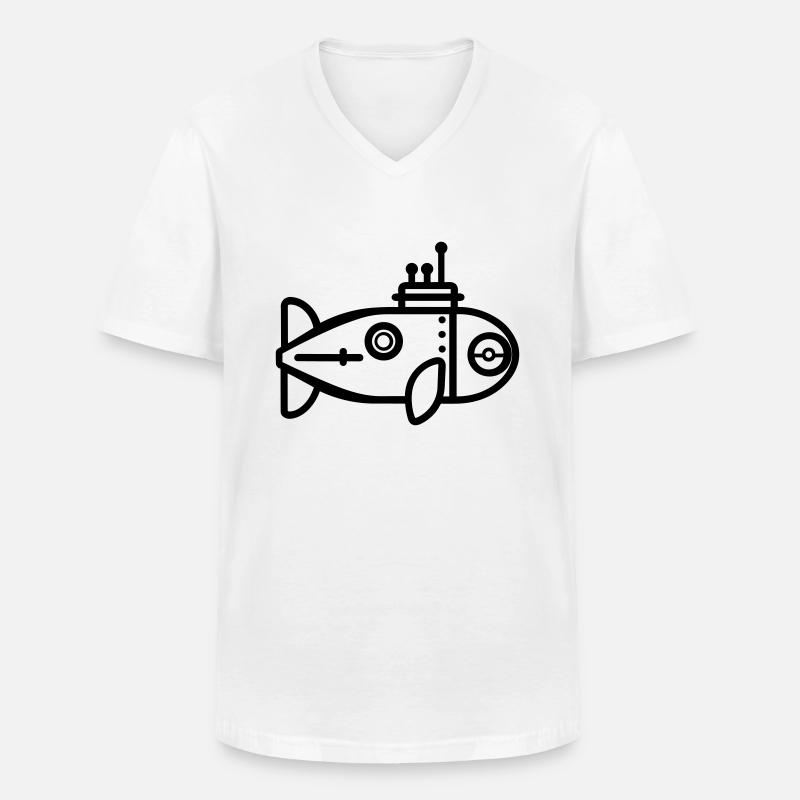 U-Boot-Boot - Männer-T-Shirt mit V-Ausschnitt - Weiß