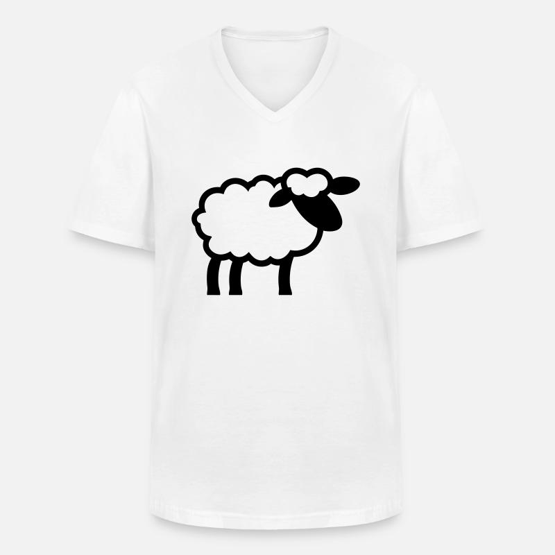 Schaf - Männer-T-Shirt mit V-Ausschnitt - Weiß