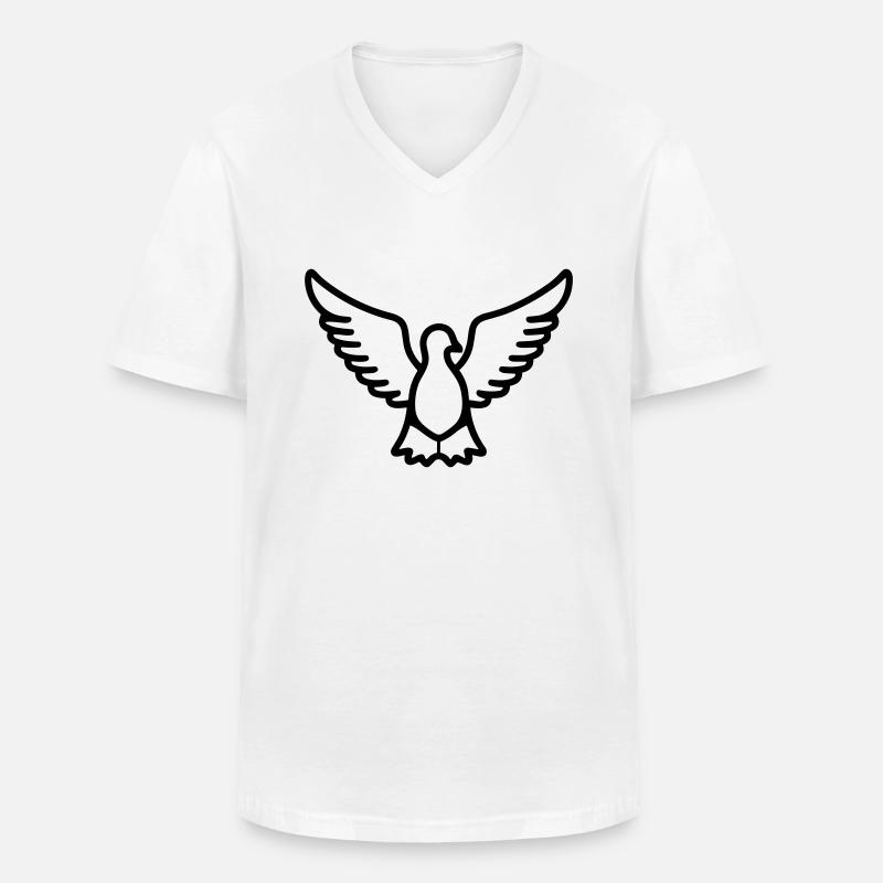 Taube - Männer-T-Shirt mit V-Ausschnitt - Weiß