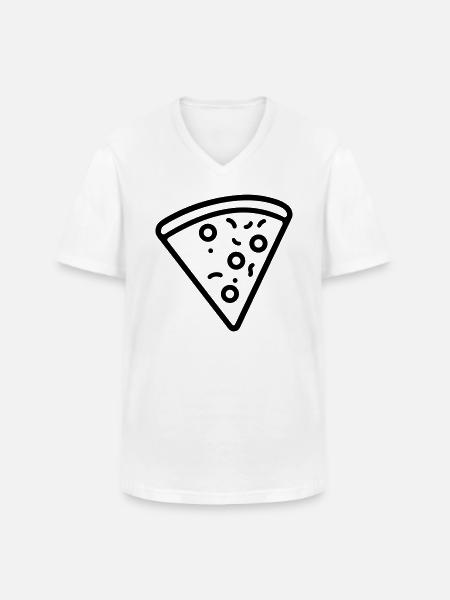 Pizza slice - Men's V-Neck T-Shirt - white
