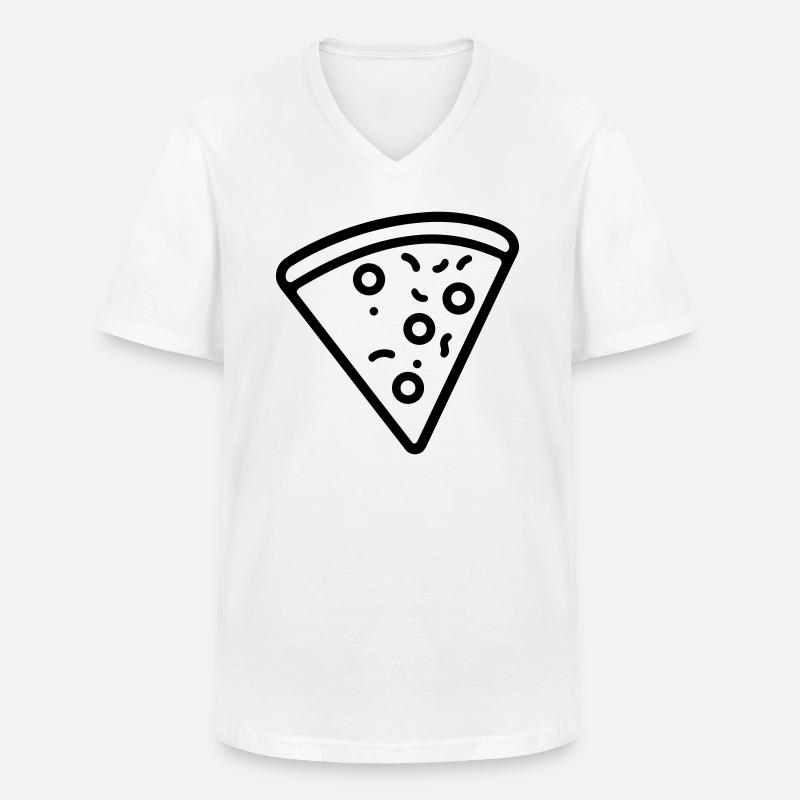 Pizzastück - Männer-T-Shirt mit V-Ausschnitt - Weiß