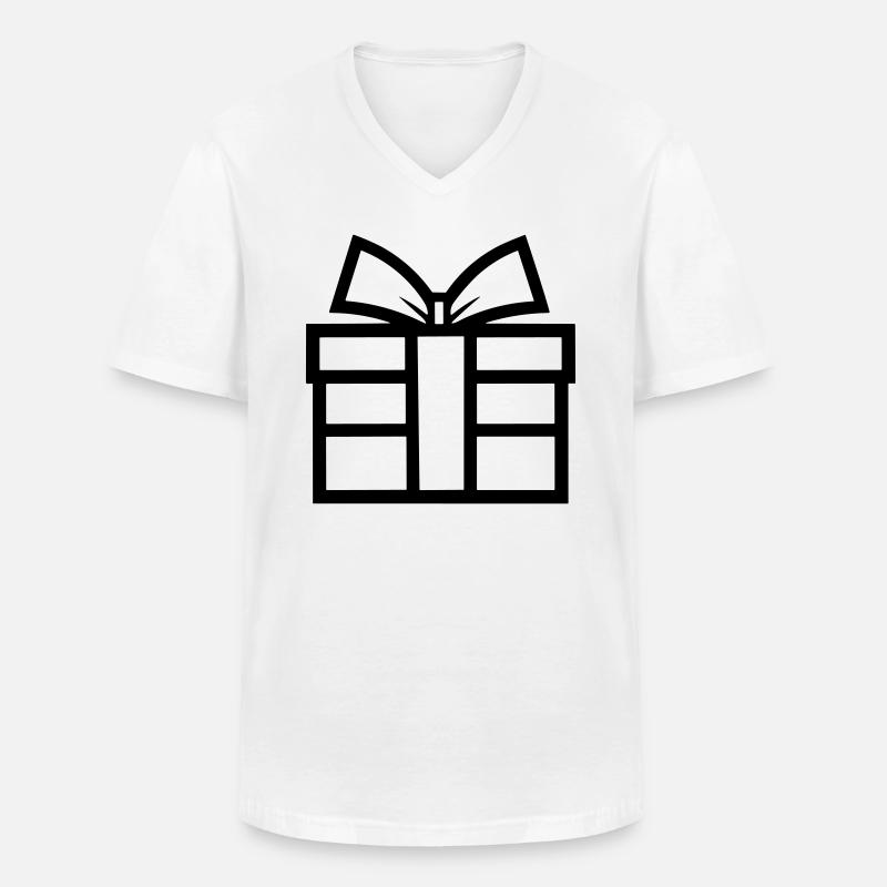 Geschenk-Icon-Box - Männer-T-Shirt mit V-Ausschnitt - Weiß
