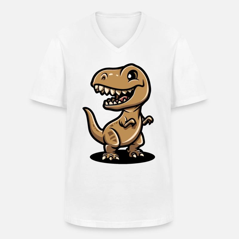 Dinosaurier T-Rex Comic - Männer-T-Shirt mit V-Ausschnitt - Weiß