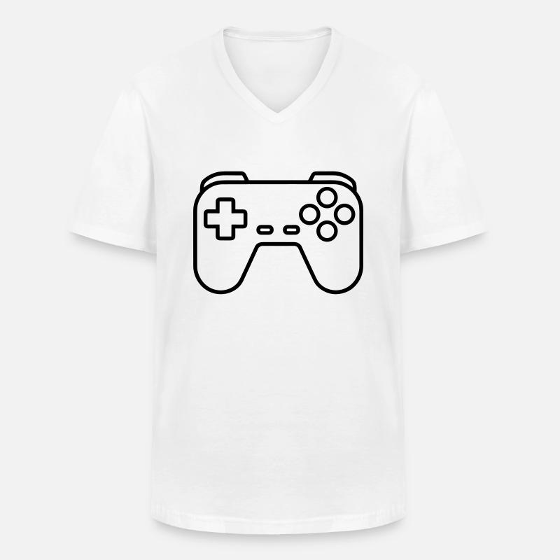 Controller für Videospiele - Männer-T-Shirt mit V-Ausschnitt - Weiß
