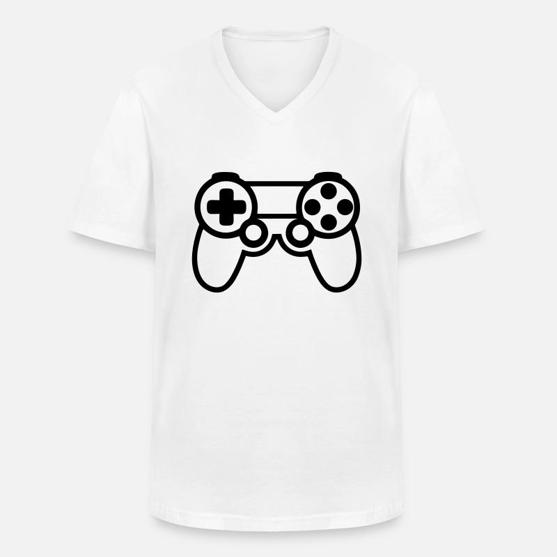 Videospiel-Controller - Männer-T-Shirt mit V-Ausschnitt - Weiß