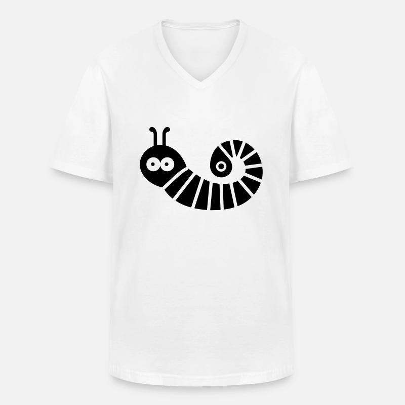 Raupe - Männer-T-Shirt mit V-Ausschnitt - Weiß