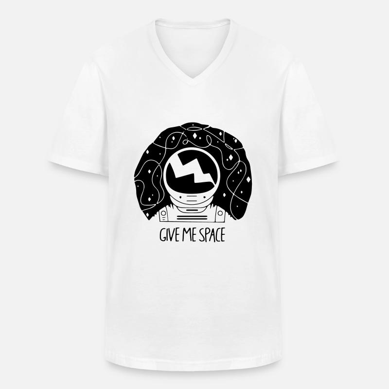 Give Me Space - Männer-T-Shirt mit V-Ausschnitt - Weiß