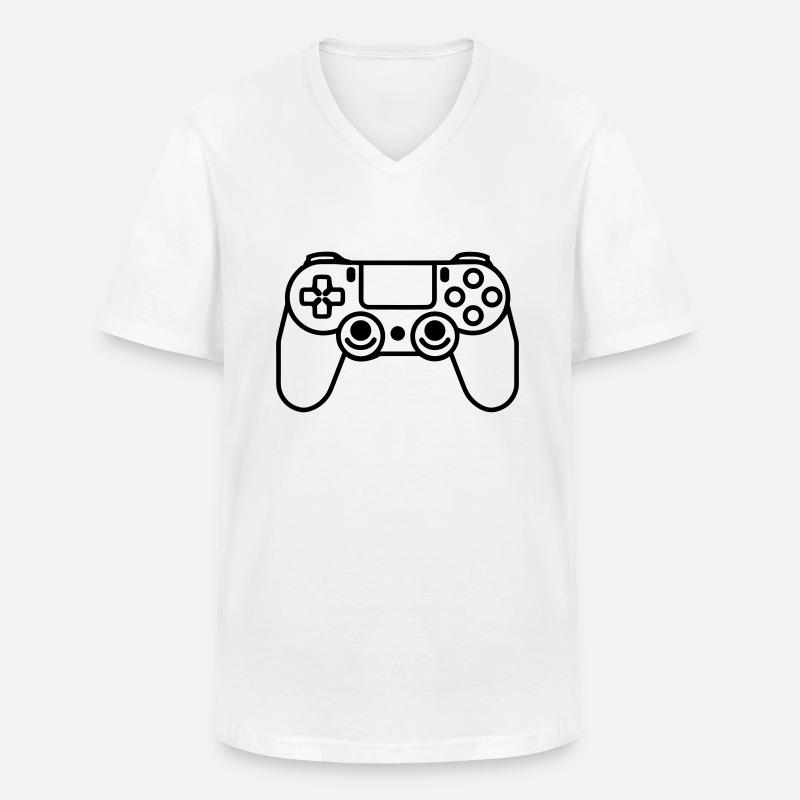Videospiel-Controller - Männer-T-Shirt mit V-Ausschnitt - Weiß