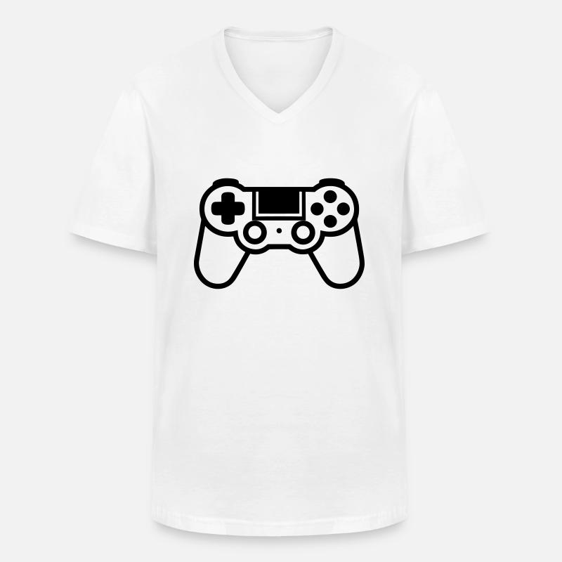 Videospiel-Controller - Männer-T-Shirt mit V-Ausschnitt - Weiß