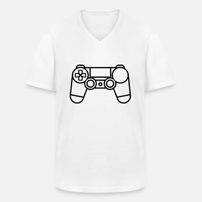 Videospiel-Controller - Männer-T-Shirt mit V-Ausschnitt - Weiß