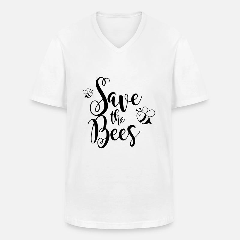 Save the Bees - Männer-T-Shirt mit V-Ausschnitt - Weiß