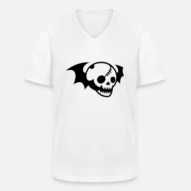 Schädel - Männer-T-Shirt mit V-Ausschnitt - Weiß
