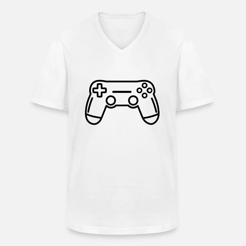 Controller für Videospiele - Männer-T-Shirt mit V-Ausschnitt - Weiß