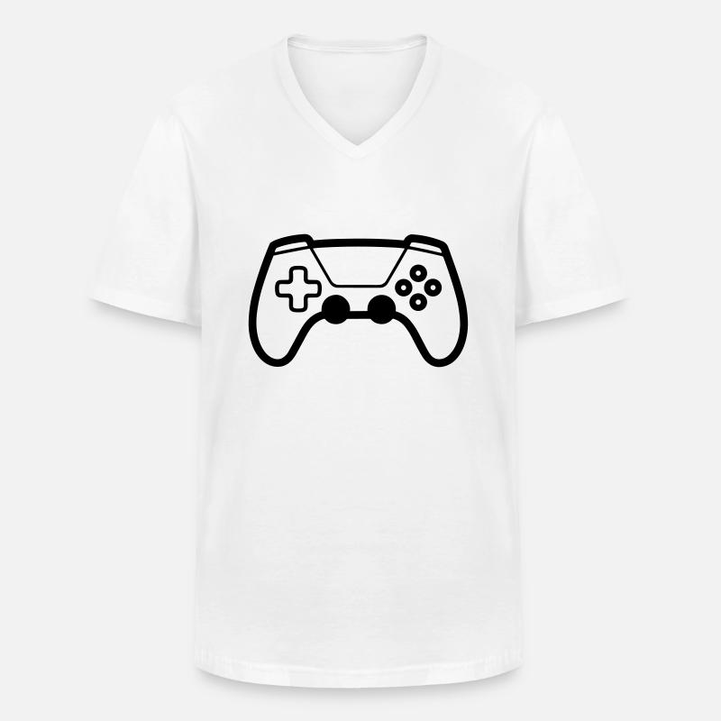 Videospiel-Controller - Männer-T-Shirt mit V-Ausschnitt - Weiß