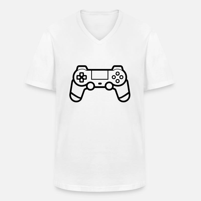 Videospiel-Controller - Männer-T-Shirt mit V-Ausschnitt - Weiß