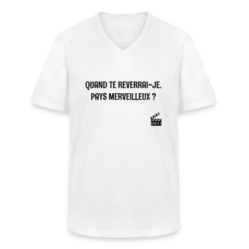 Quand te reverrai-je ? Les bronzés font du ski ! - T-shirt col V Homme - blanc - Devant - AI Model Male 185 light (185cm)