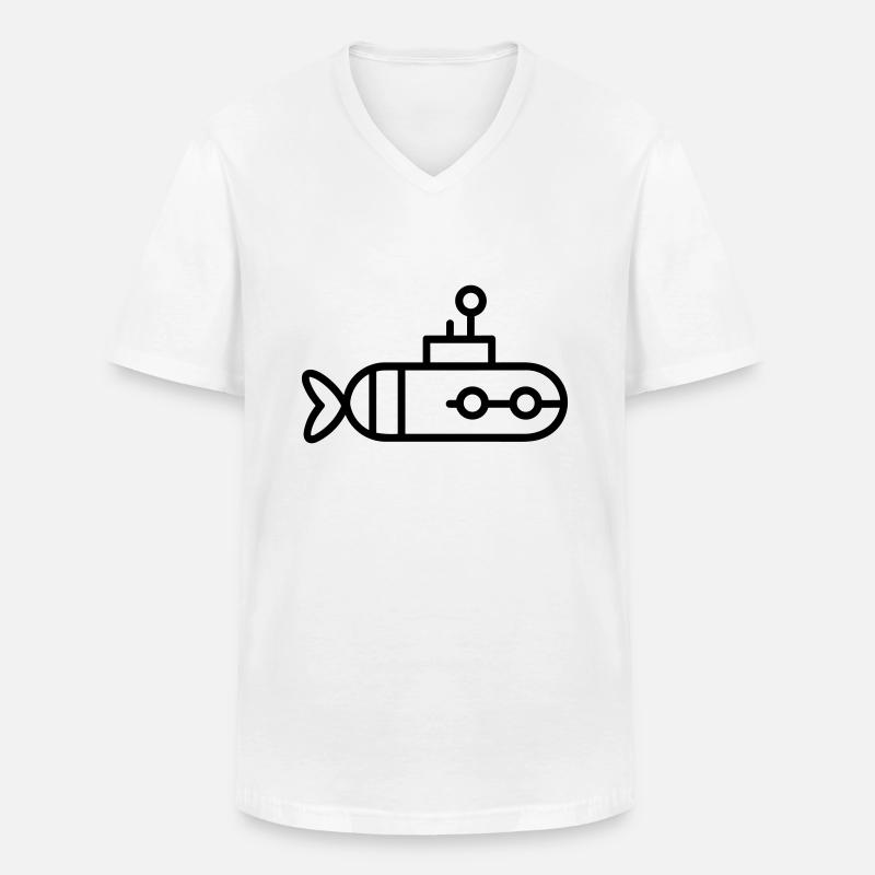 U-Boot-Boot - Männer-T-Shirt mit V-Ausschnitt - Weiß