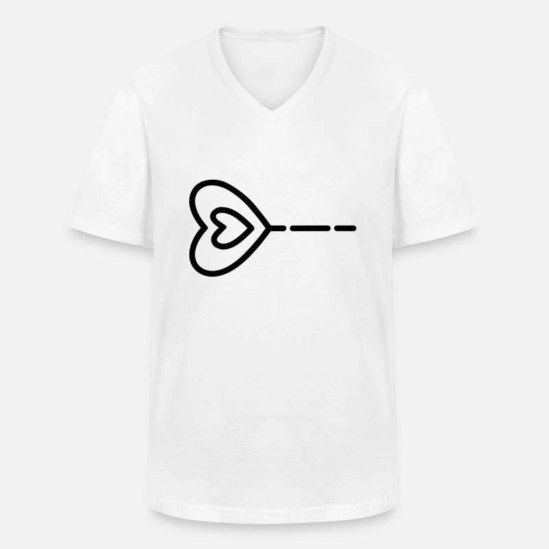 Herz-Pfeil - Männer-T-Shirt mit V-Ausschnitt - Weiß