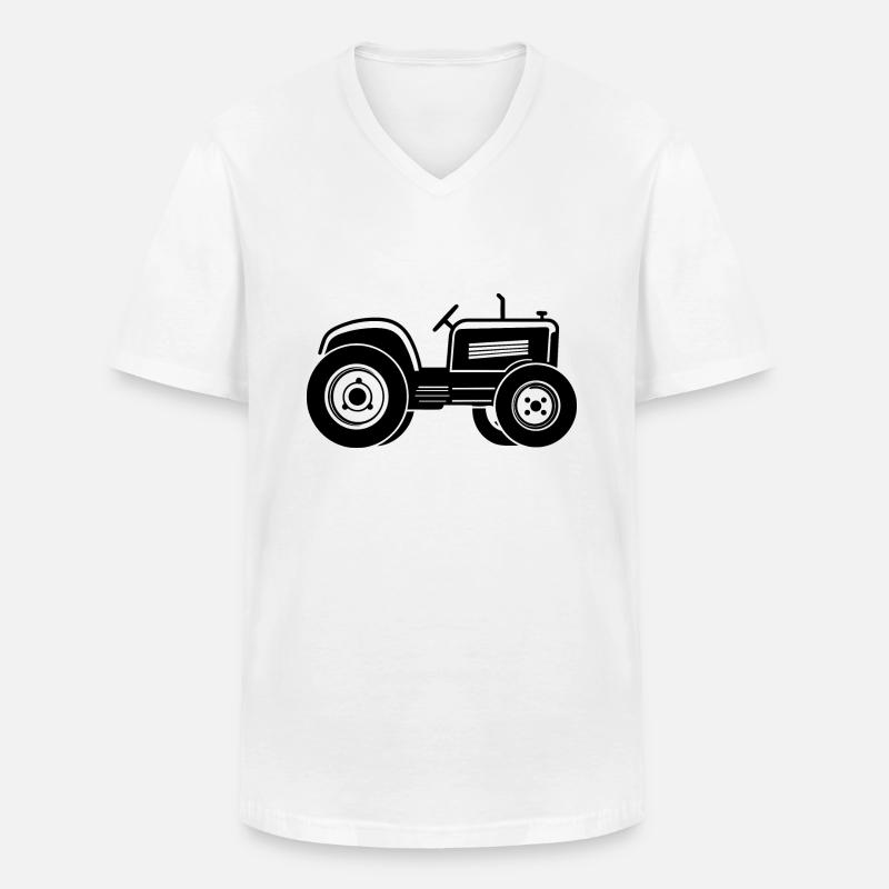 Traktor - Männer-T-Shirt mit V-Ausschnitt - Weiß