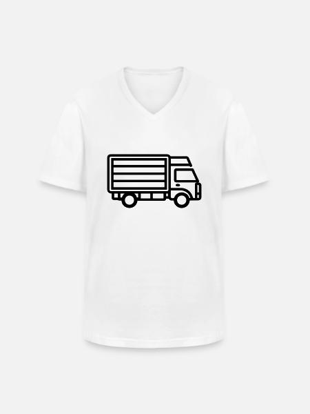 Lkw - Männer-T-Shirt mit V-Ausschnitt - Weiß