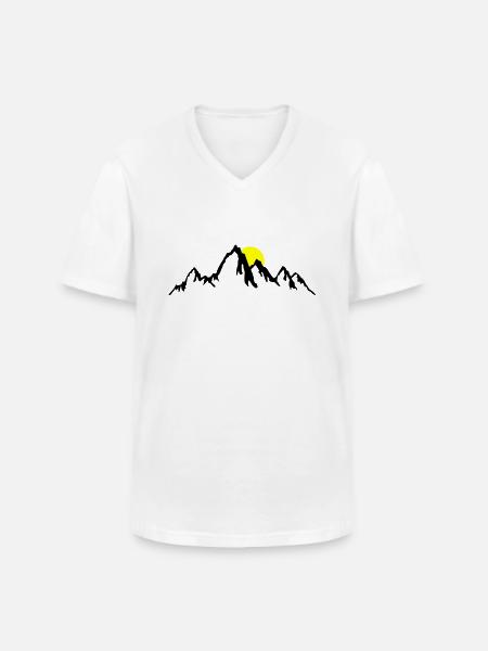 Mountains, mountains and sun - Men's V-Neck T-Shirt - white