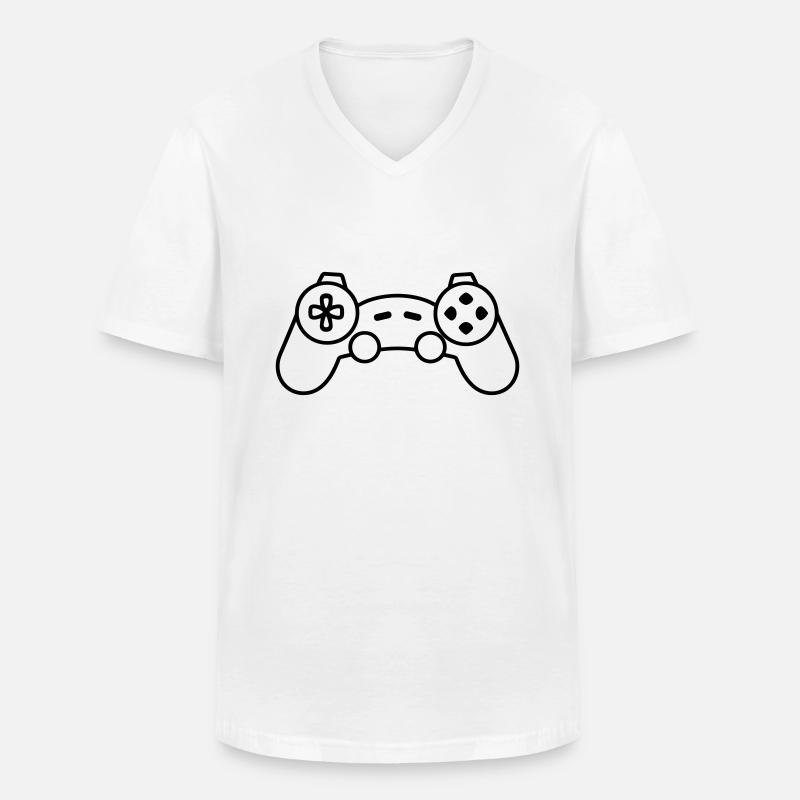 Videospiel-Controller - Männer-T-Shirt mit V-Ausschnitt - Weiß
