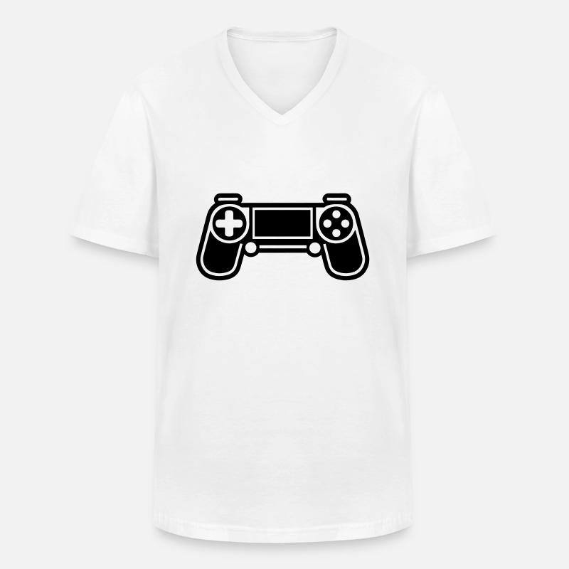 Videospiel-Controller - Männer-T-Shirt mit V-Ausschnitt - Weiß