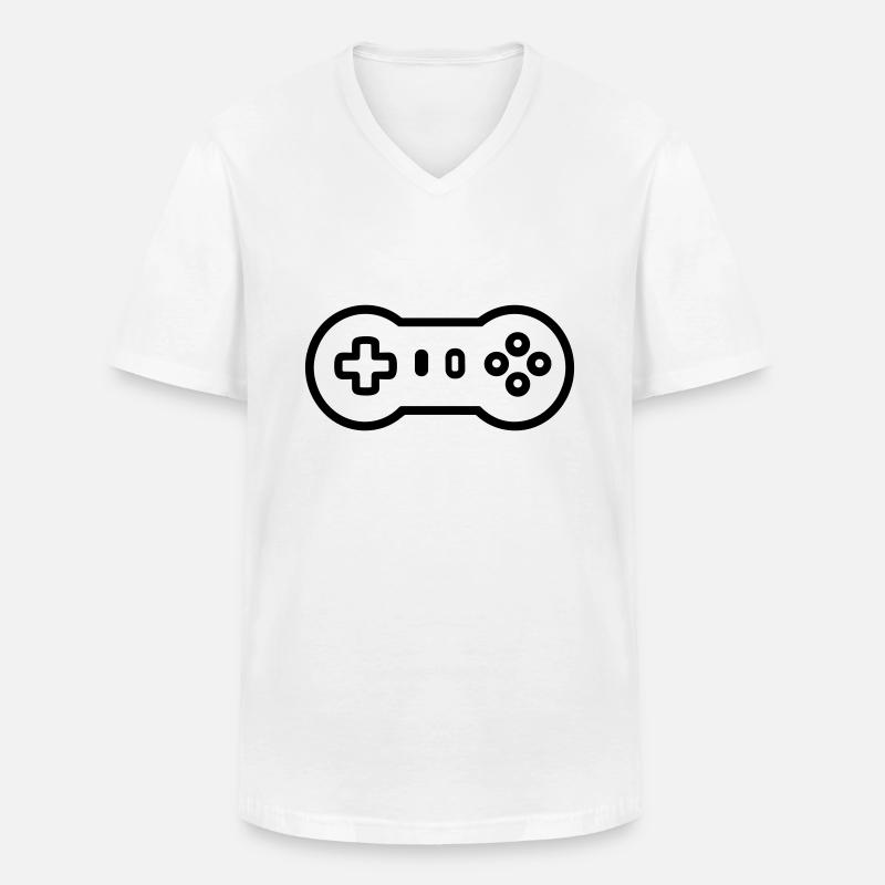 Videospiel-Controller - Männer-T-Shirt mit V-Ausschnitt - Weiß